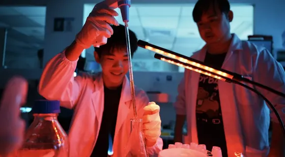 The first light-control assay on the light plate apparatus, run by the Wet Lab.
