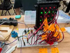 LPA assembled, back view: every bulb lit