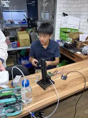 The photometer plumbed on its stand