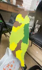 Taiwan in layered panels, one LED per site