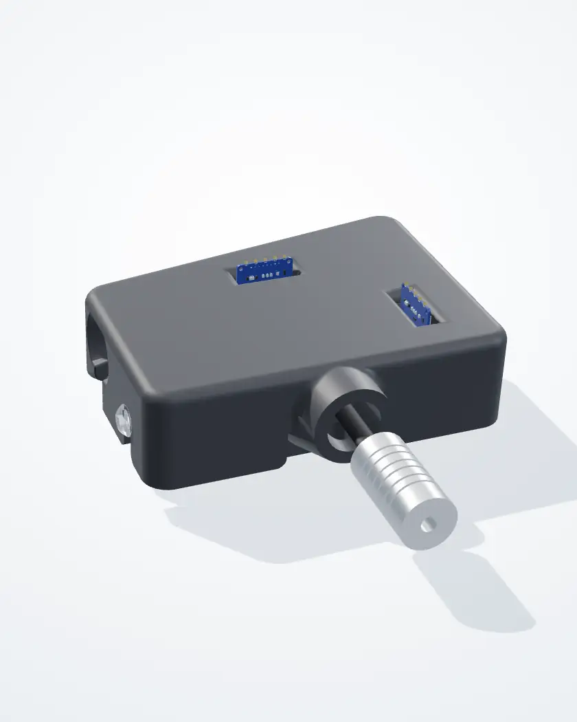 The Slim photometer, assembled, at a three-quarter view.