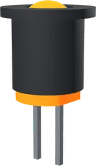 The 600 nm LED seated in its black clip holder, rendered from the CAD